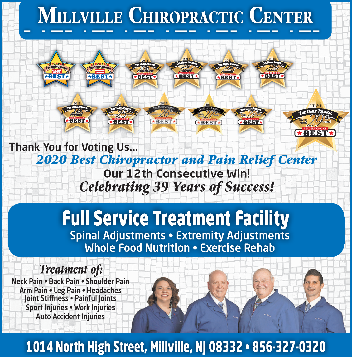 Millville Chiropractic 2020 B o B Ad